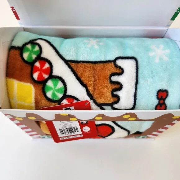 Hello Kitty And Friends Holiday Blanket Soft Fleece Throw Christmas Gingerbread - Picture 7 of 10